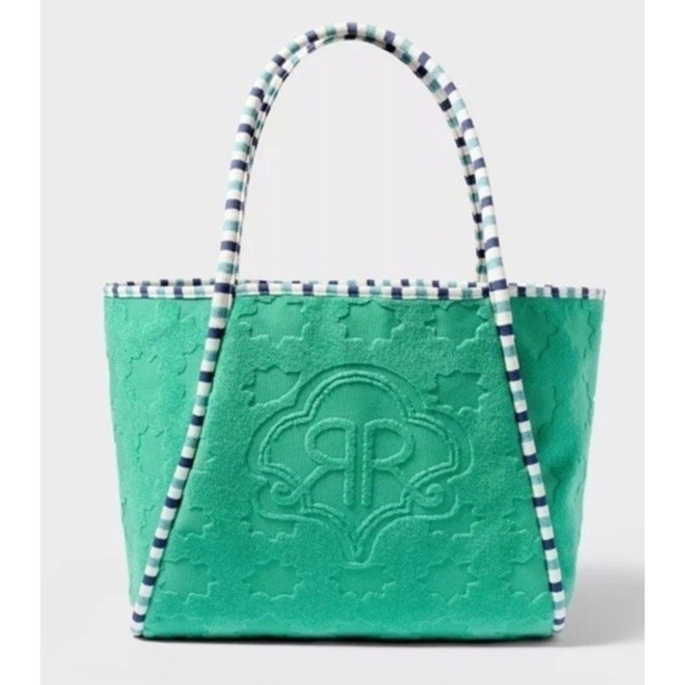 Roller Rabbit x Target - Star Geo Large Terry Beach Tote Bag - Green - NWT